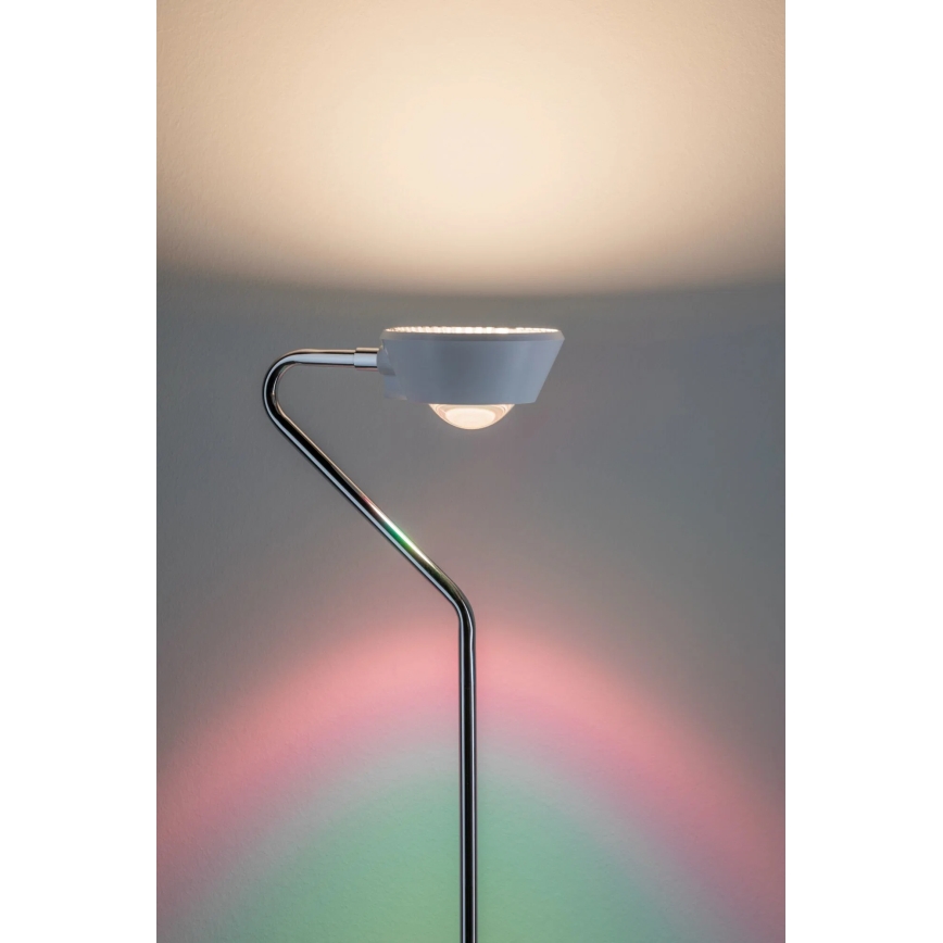 Paulmann 70920 - LED/7,5W Dimbare vloerlamp RAMOS 230V wit/glanzend chroom