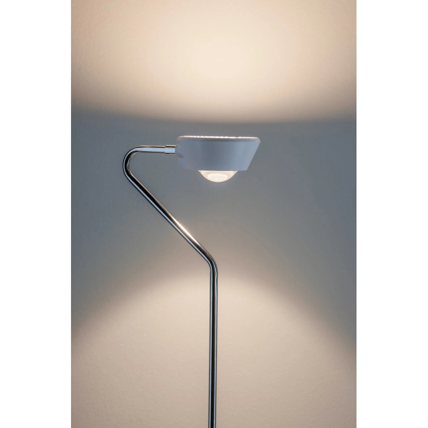 Paulmann 70920 - LED/7,5W Dimbare vloerlamp RAMOS 230V wit/glanzend chroom