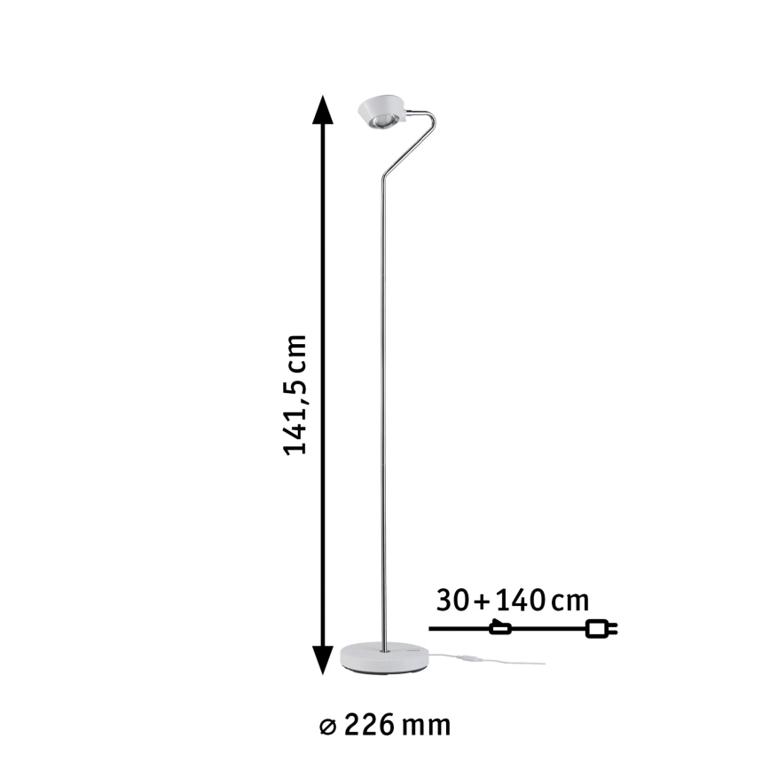 Paulmann 70920 - LED/7,5W Lampadaire dimmable RAMOS 230V blanc/chrome brillant