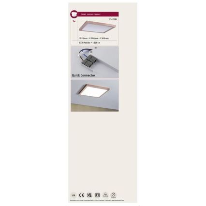 Paulmann 70941 - LED/20W Bevestigd lichtpaneel ATRIA 230V 4000K 30x30 cm Roségoud