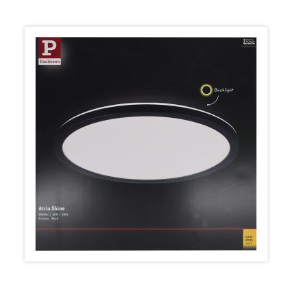 Paulmann 70998 - LED/16W Bevestigd lichtpaneel ATRIA 230V 3000K diameter 29,3 cm zwart