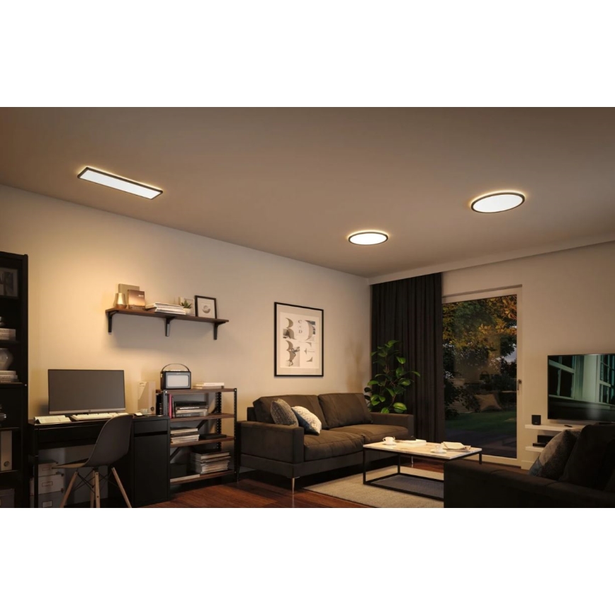 Paulmann 70999 - Panneau à intensité variable LED/22W ATRIA 230V 3000K d. 42 cm noir
