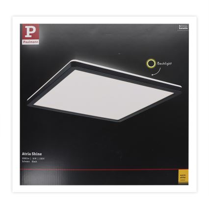 Paulmann 71001 - LED/16W Bevestigd lichtpaneel ATRIA 230V 3000K 29,3x29,3 cm zwart