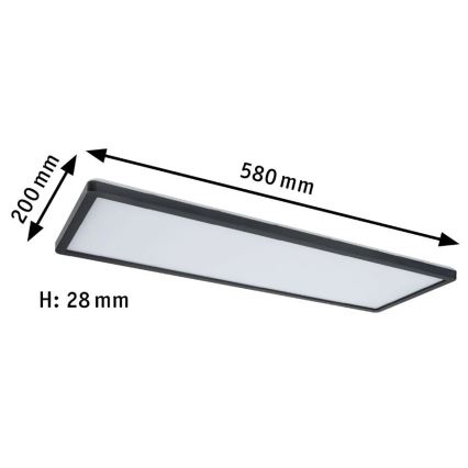 Paulmann 71003 - LED/22W Dimbaar lichtpaneel ATRIA 230V 3000K 20x58 cm zwart
