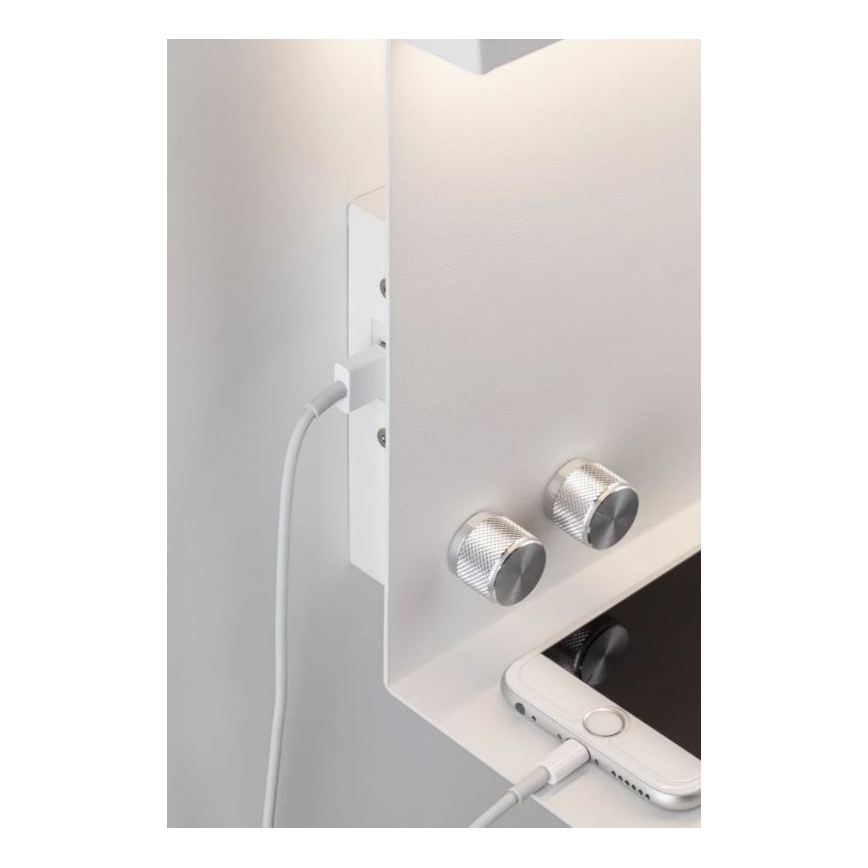 Paulmann 78919 - LED/4,5W Dimbare lamp met plank en USB + LED/1,6W 230V