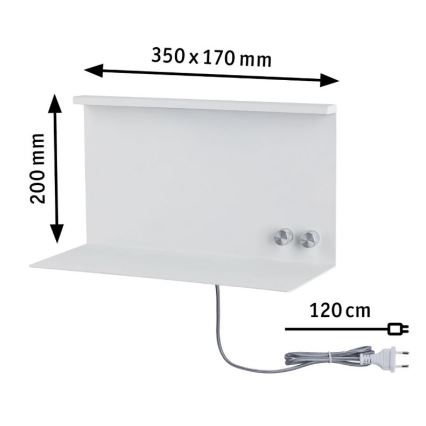 Paulmann 78919 - LED/4,5W Dimbare lamp met plank en USB + LED/1,6W 230V