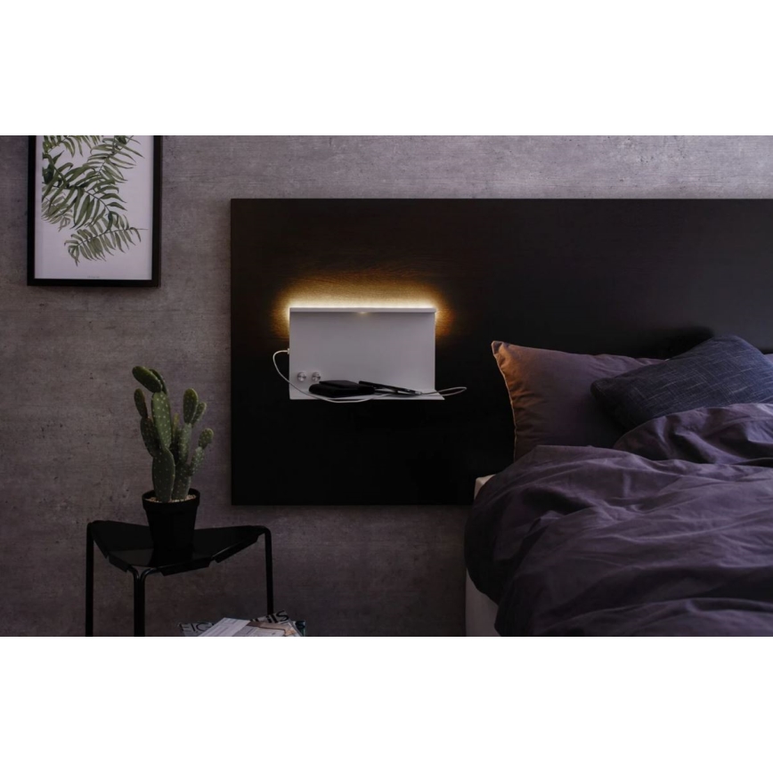 Paulmann 78919 - LED/4,5W Luminaire à intensité variable avec étagère et USB + LED/1,6W 230V