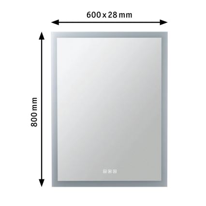 Paulmann 78951 - LED/22W IP44 Dimbaar badkamer verwarmde spiegel met een achtergrondverlichting 230V