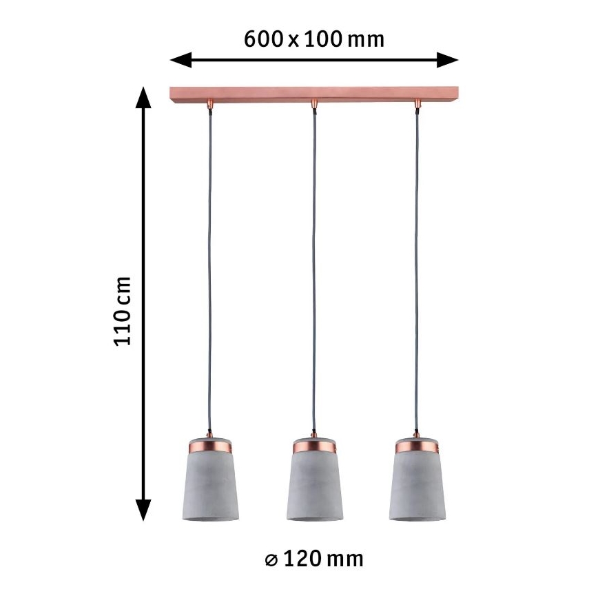 Paulmann 79626 - 3xE27/20W Hanglamp aan een koord NEORDIC STIG 230V