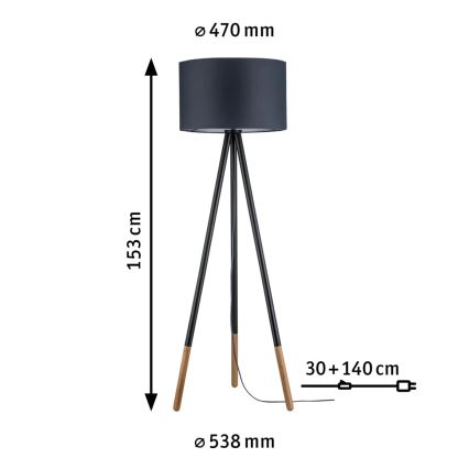 Paulmann 79633 - 1xE27/20W Staande Lamp RURIK 230V
