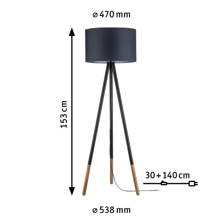 Paulmann 79633 - 1xE27/20W Staande Lamp RURIK 230V