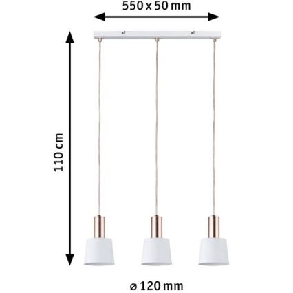 Paulmann 79657 - 3xE14/20W Suspension filaire NEORDIC HALDAR 230V