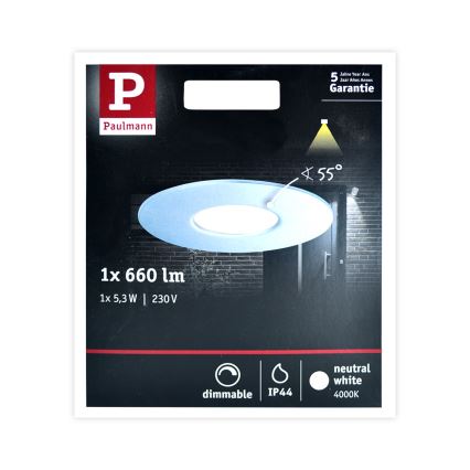 Paulmann 79669 - LED/6,8W IP44 Badkamer inbouwverlichting HOUSE 230V