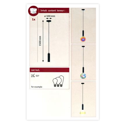 Paulmann 79757 - Suspension avec fil NEORDIC 1xE27/20W/230V