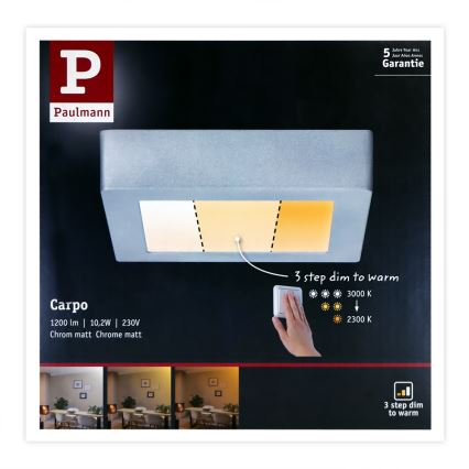 Paulmann 79791 - LED/10,2W Plafond Lamp CARPO 230V 2300-3000K