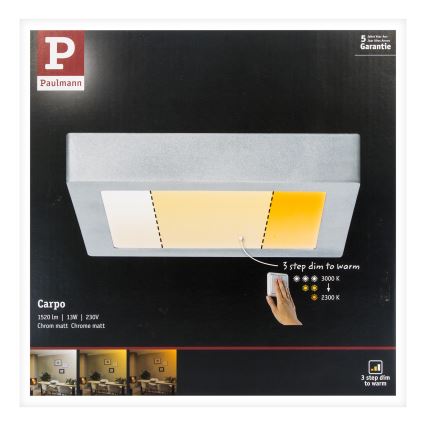 Paulmann 79794 - LED/13W Plafondlamp CARPO 230V 2300/2500/3000K