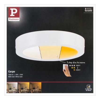 Paulmann 79795 - LED/13W Plafondlamp CARPO 230V 2300/2500/3000K