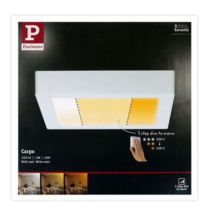 Paulmann 79796 - LED/13W Plafond Lamp CARPO 230V 2300-3000K