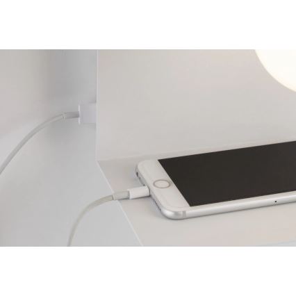Paulmann 79812 - Applique murale CALVANI 1x E27/40W 230V avec étagère et port USB, blanche