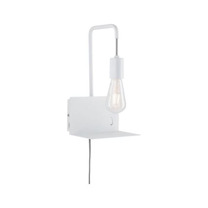 Paulmann 79812 CALVANI wandlamp 1xE27/40W met plank en USB, 230V, wit