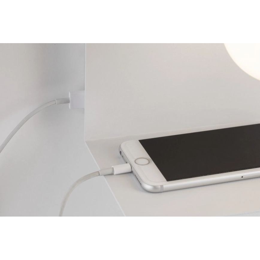 Paulmann 79812 CALVANI wandlamp 1xE27/40W met plank en USB, 230V, wit