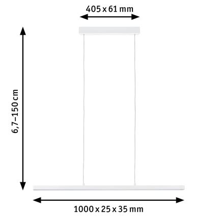 Paulmann 79901 - LED/42W Suspension filaire à intensité variable LENTO 230V