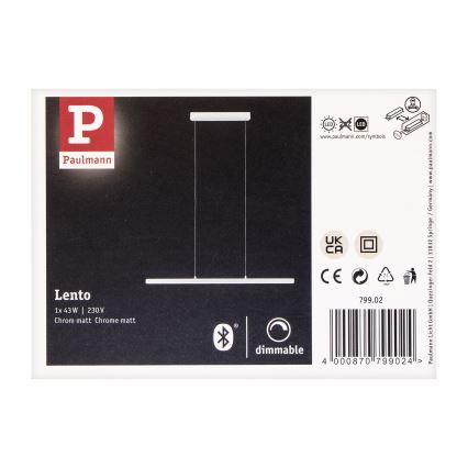 Paulmann 79902 - LED/43W Dimbare kroonluchter aan snoer SMART LENTO 230V 2700-6000K