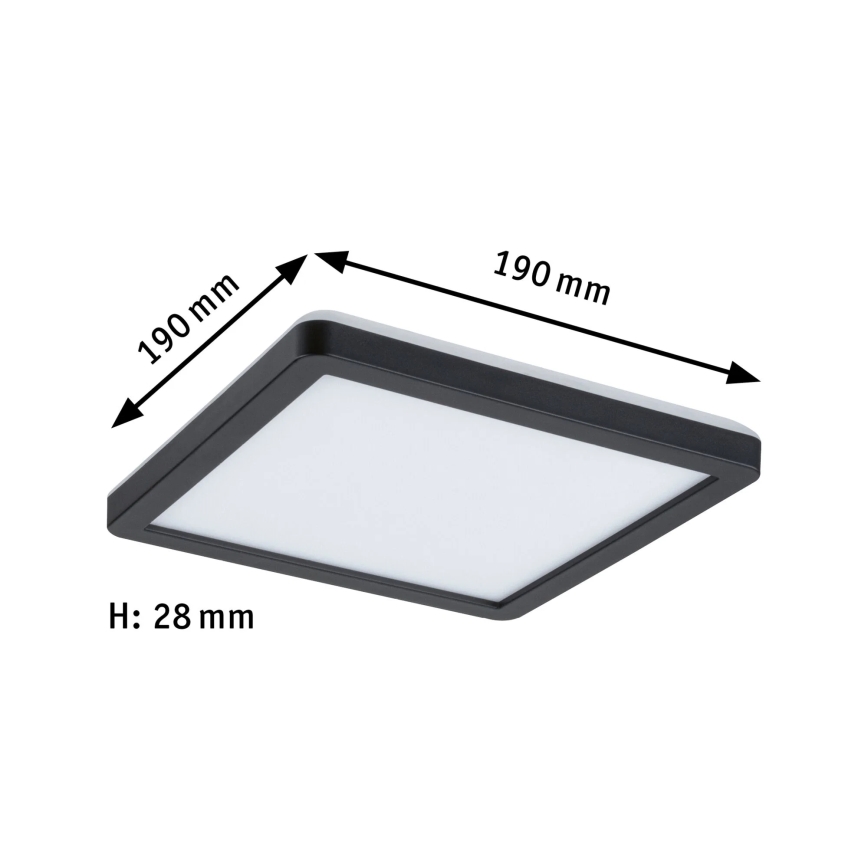 Paulmann 79920 - LED/11,2W dimbaar paneel ATRIA 230V 3000K 19x19 cm zwart