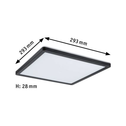 Paulmann 79921 - LED/16W Dimbaar paneel ATRIA 230V 3000K 29,3x29,3 cm zwart