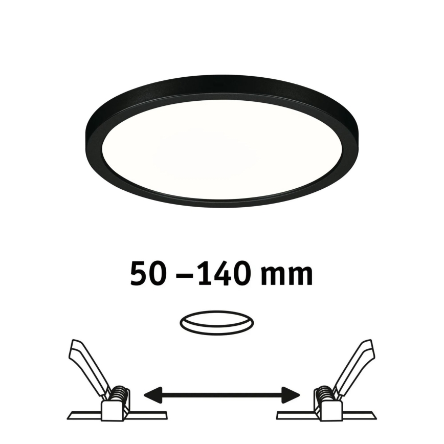 Paulmann 79965 - LED/13W IP44 Dimbaar badkamer-inbouwspot AREO 230V Ø 17,5 cm zwart