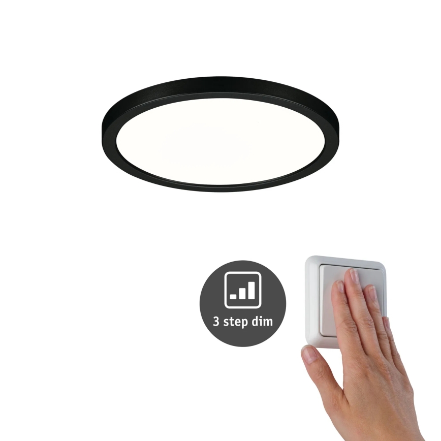 Paulmann 79965 - LED/13W IP44 Dimbaar badkamer-inbouwspot AREO 230V Ø 17,5 cm zwart