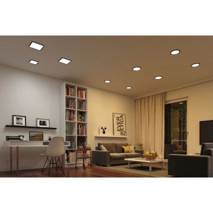 Paulmann 79967 - LED/16W IP44 plafonnier encastré dimmable pour salle de bains AREO 230V 23x23 cm noir