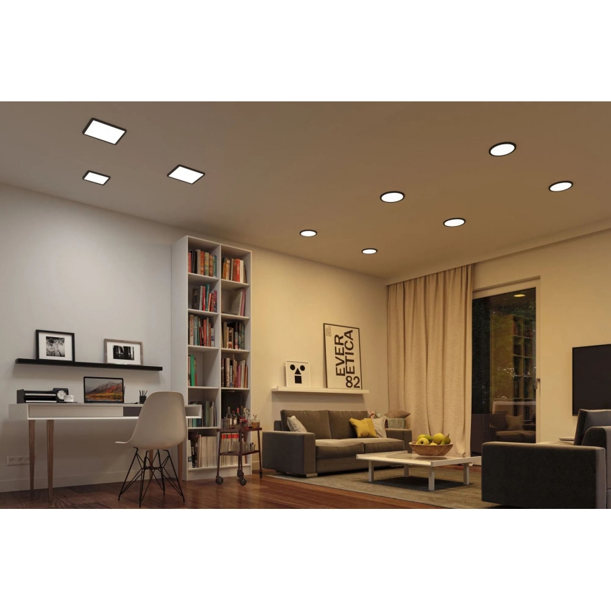 Paulmann 79967 - LED/16W IP44 plafonnier encastré dimmable pour salle de bains AREO 230V 23x23 cm noir