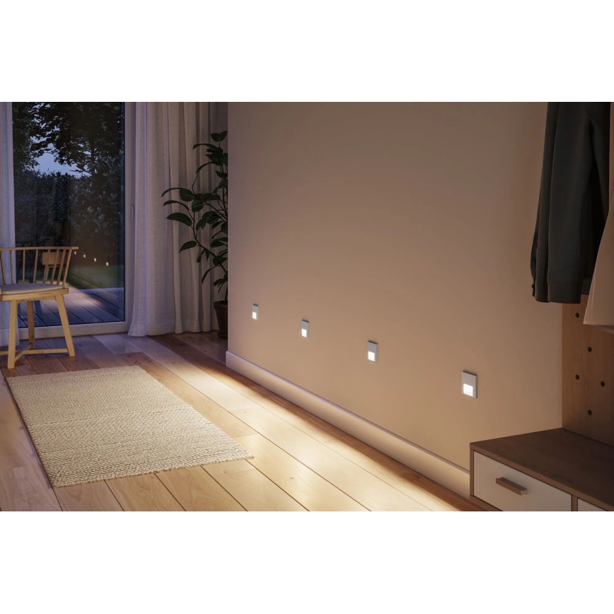 Paulmann 80000 - LED/1W Traplamp TSARO 230V Follow/mat chroom
