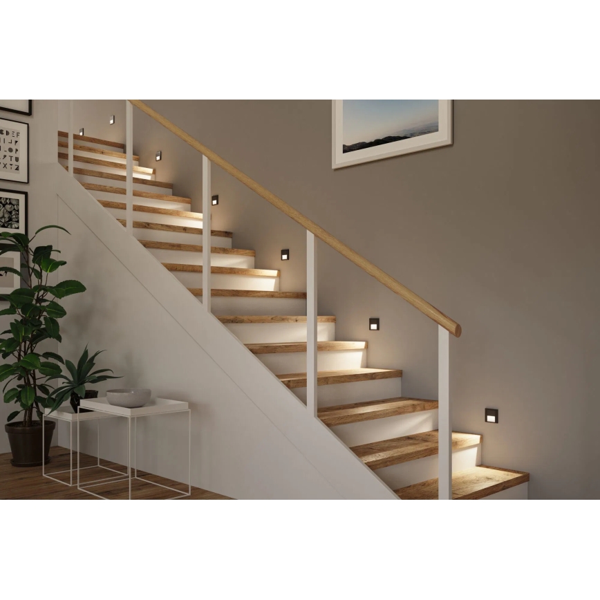 Paulmann 80001 - LED/1W Traplamp TSARO 230V Follow/zwart