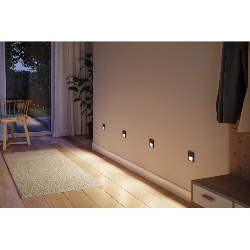 Paulmann 80001 - LED/1W Traplamp TSARO 230V Follow/zwart