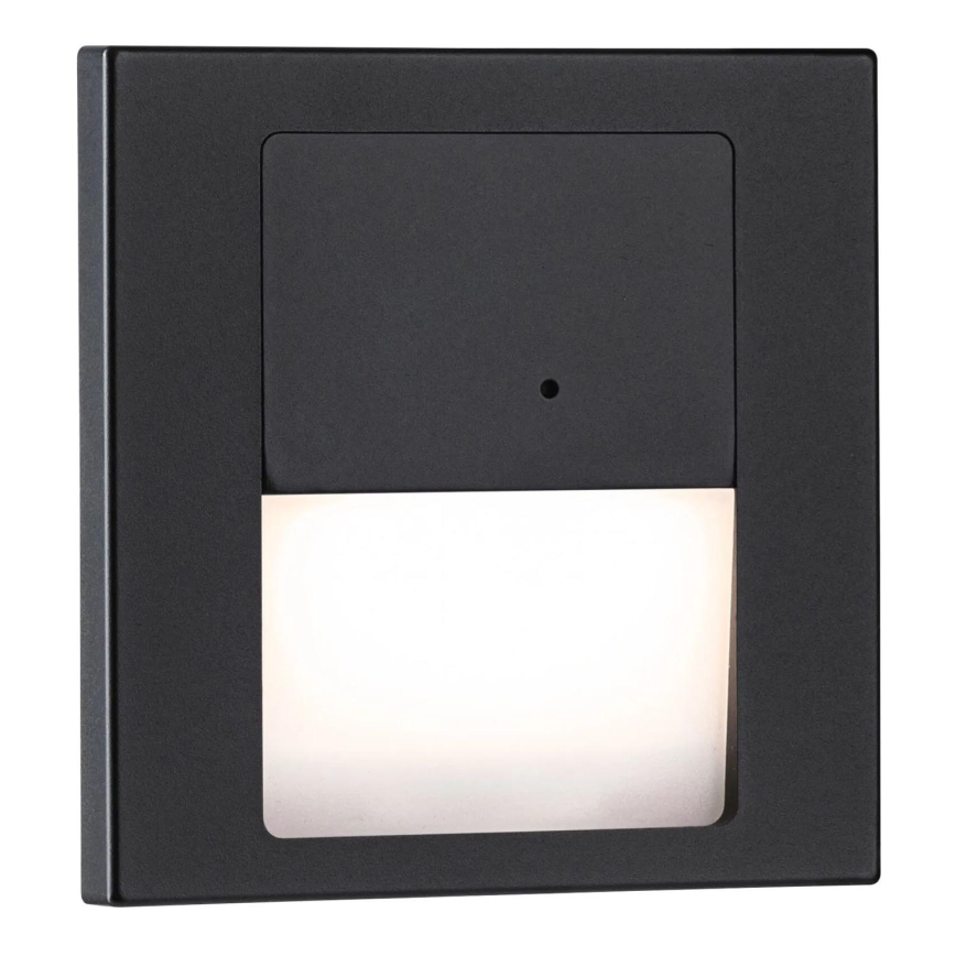Paulmann 80004 - LED/1W Trapverlichting met sensor TSARO 230V Lood/zwart