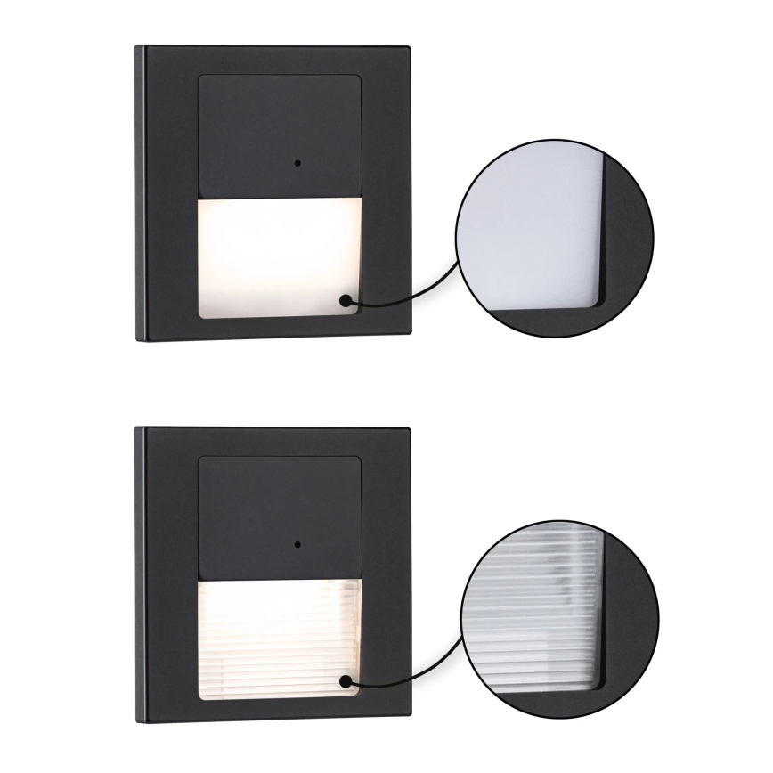 Paulmann 80004 - LED/1W Trapverlichting met sensor TSARO 230V Lood/zwart