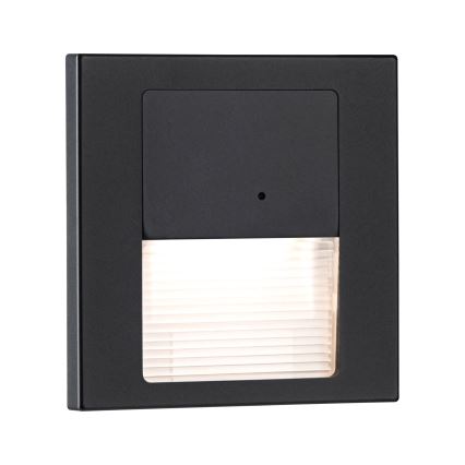 Paulmann 80004 - LED/1W Trapverlichting met sensor TSARO 230V Lood/zwart