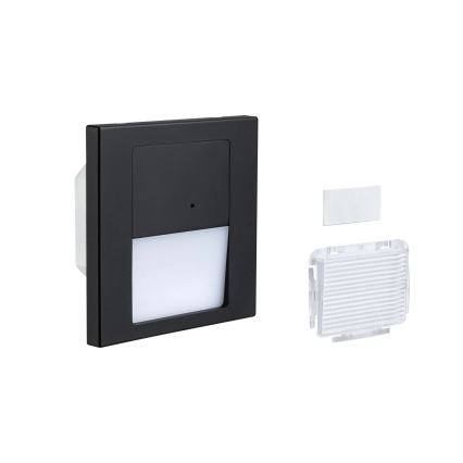Paulmann 80004 - LED/1W Trapverlichting met sensor TSARO 230V Lood/zwart