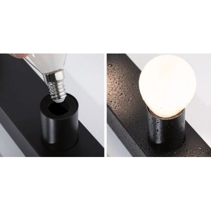 Paulmann 80099 - 4xE14/40W IP44 Spiegelverlichting badkamer REGULA 230V zwart