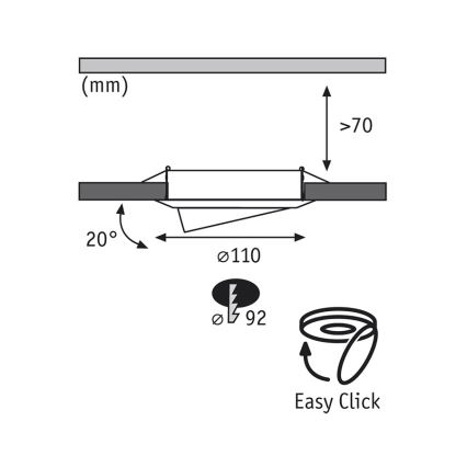 Paulmann 92027 - PACK 3x Luminaire LED encastrable QUALITY LINE 3xGU10-LED/3,5W