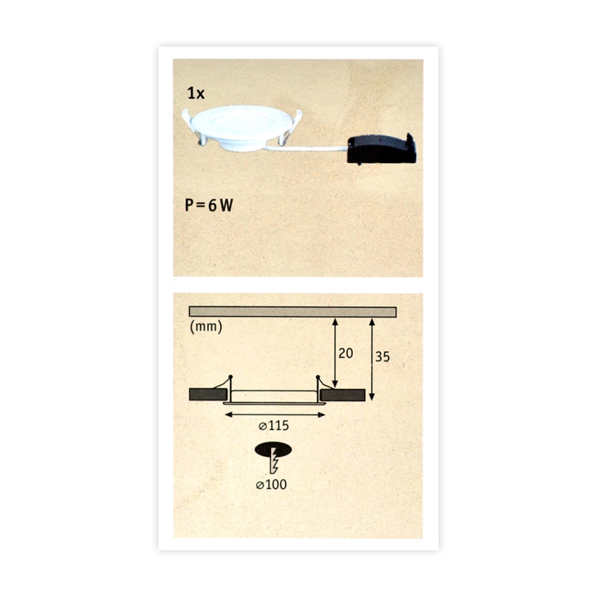 Paulmann 92061 - LED/6W IP44 Spot encastrable salle de bain QUALITY LINE 230V