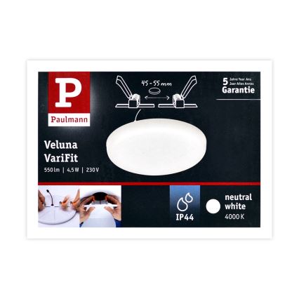 Paulmann 92390 Varifit - LED/17W IP44 Badkamer inbouwlamp 230V