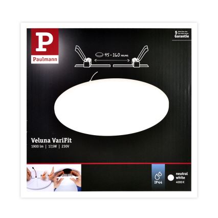 Paulmann 92392 Varifit - LED/17,5W IP44 Badkamer inbouwlamp 230V