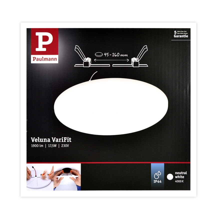 Paulmann 92392 Varifit - LED/17,5W IP44 Badkamer inbouwlamp 230V