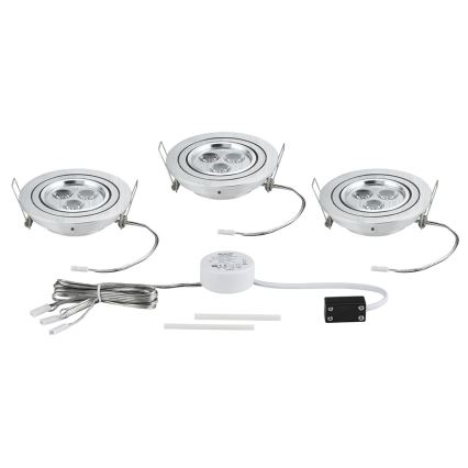 Paulmann 92530 - PACK 3x Luminaire LED encastrable PREMIUM LINE 3xLED/3W/230V