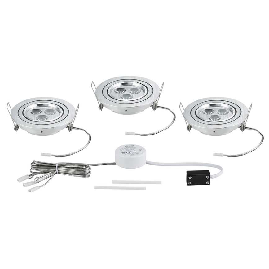Paulmann 92530 - PACK 3x Luminaire LED encastrable PREMIUM LINE 3xLED/3W/230V