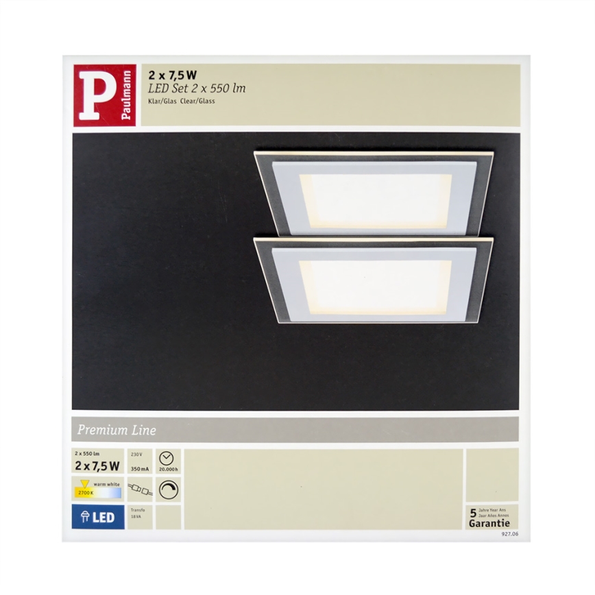 Paulmann 92706 - SET 2x Spot LED encastrable DECODICE 2xLED/7,5W/230V