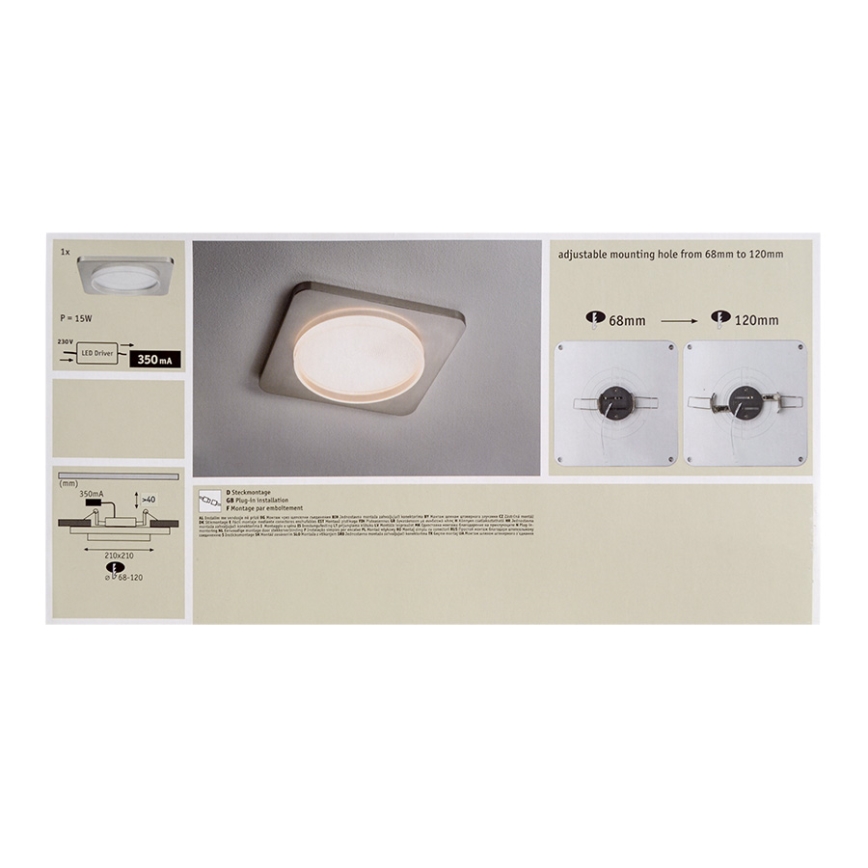 Paulmann 92789 - Luminaire LED encastrable PREMIUM LINE LED/11,5W/230V